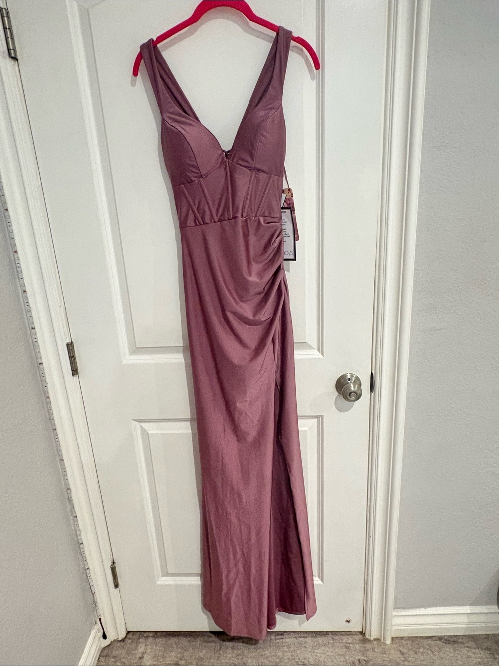Macy's Dusty Rose V-Neck Maxi Dress